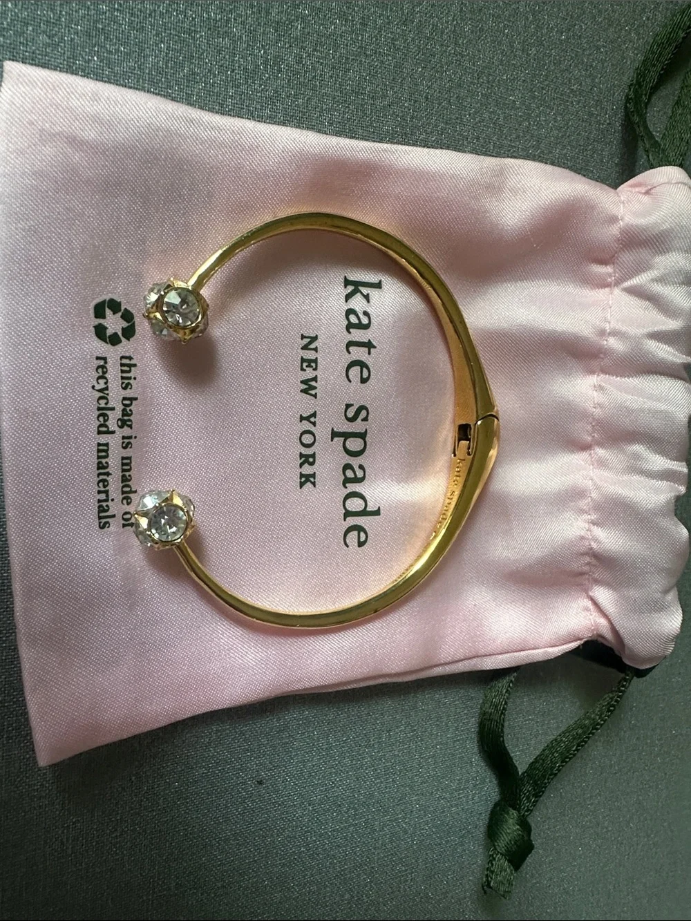 kate spade Gold Open Cuff Bracelet with Crystal Ends